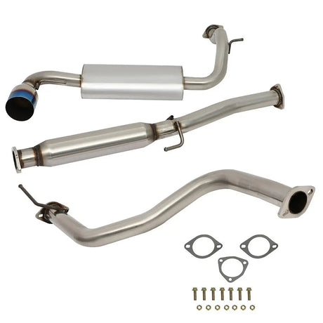 1988-1991 Honda Civic 1.5L 4 Inches Rolled/Burnt Muffler Tip Racing Catback Exhaust System（3-Door Only） Flashark