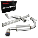 1988-1991 Honda Civic 1.5L 4 Inches Rolled/Burnt Muffler Tip Racing Catback Exhaust System（3-Door Only） Flashark