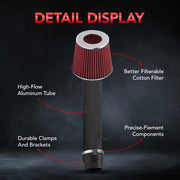 For 1992-1995 Honda Civic/1993-1997 Honda Del Sol 1.5/1.6L Cold Air Intake Kit Flashark