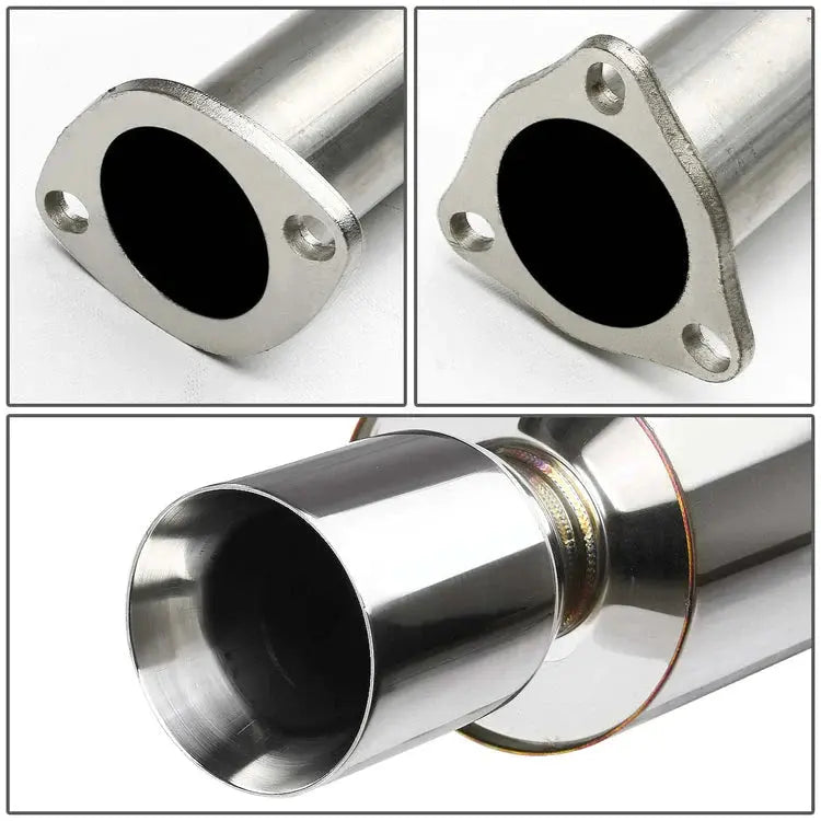 1994-1997 Honda Accord Catback Exhaust System, 2.5" Inlet, 4.5" Muffler Tip, N1 Style, 2.2L L4 Engine Flashark