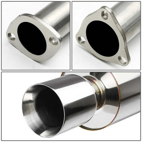 1994-1997 Honda Accord Catback Exhaust System, 2.5" Inlet, 4.5" Muffler Tip, N1 Style, 2.2L L4 Engine Flashark