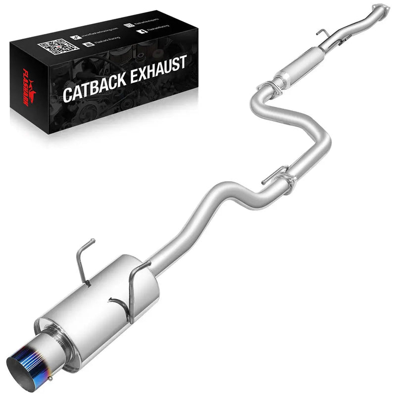 Catback Exhaust System For 1994-2001 Honda Acura Integra GS/RS/LS 1.8L with 4 Inches Burnt Rolled Tip N1 Style Flashark
