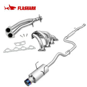Catback Exhaust System For 1994-2001 Honda Acura Integra GS/RS/LS 1.8L with 4 Inches Burnt Rolled Tip N1 Style Flashark