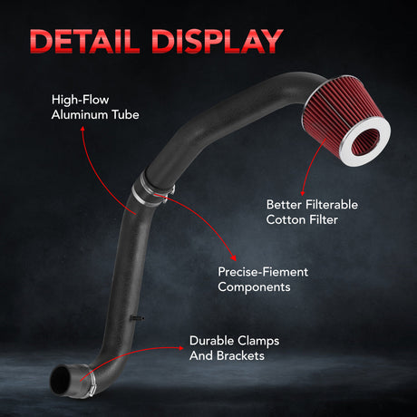 1996-2000 Honda Civic EK DX LX CX D16Y7 1.6L L4 High-Flow Cold Air Intake Kit Flashark