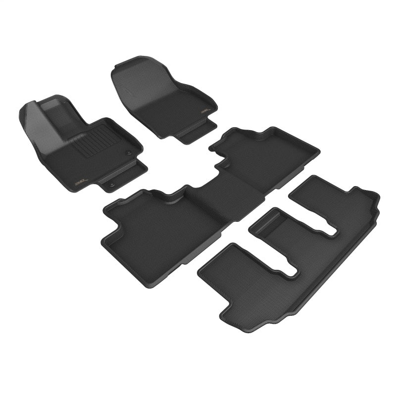 Tapis de sol 3D MAXider 20-23 Toyota Highlander Hybrid Kagu Noir - Rangées 1/2/3