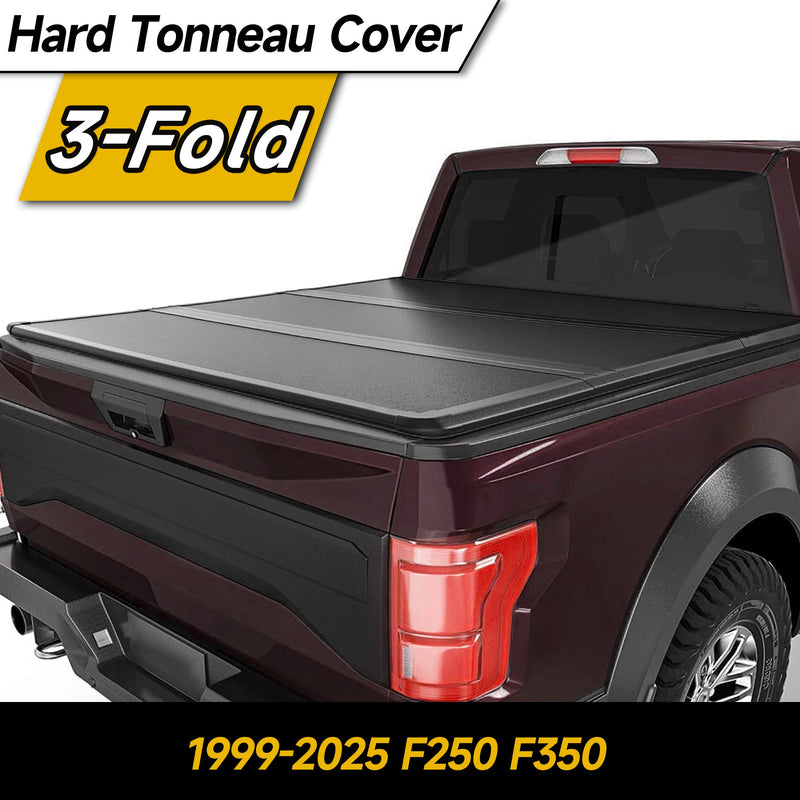 Trucktok 1999-2025 Ford F250 F350 Super Duty 6.8FT Hard Tri-Fold Tonneau Cover Truck Bed Pickup