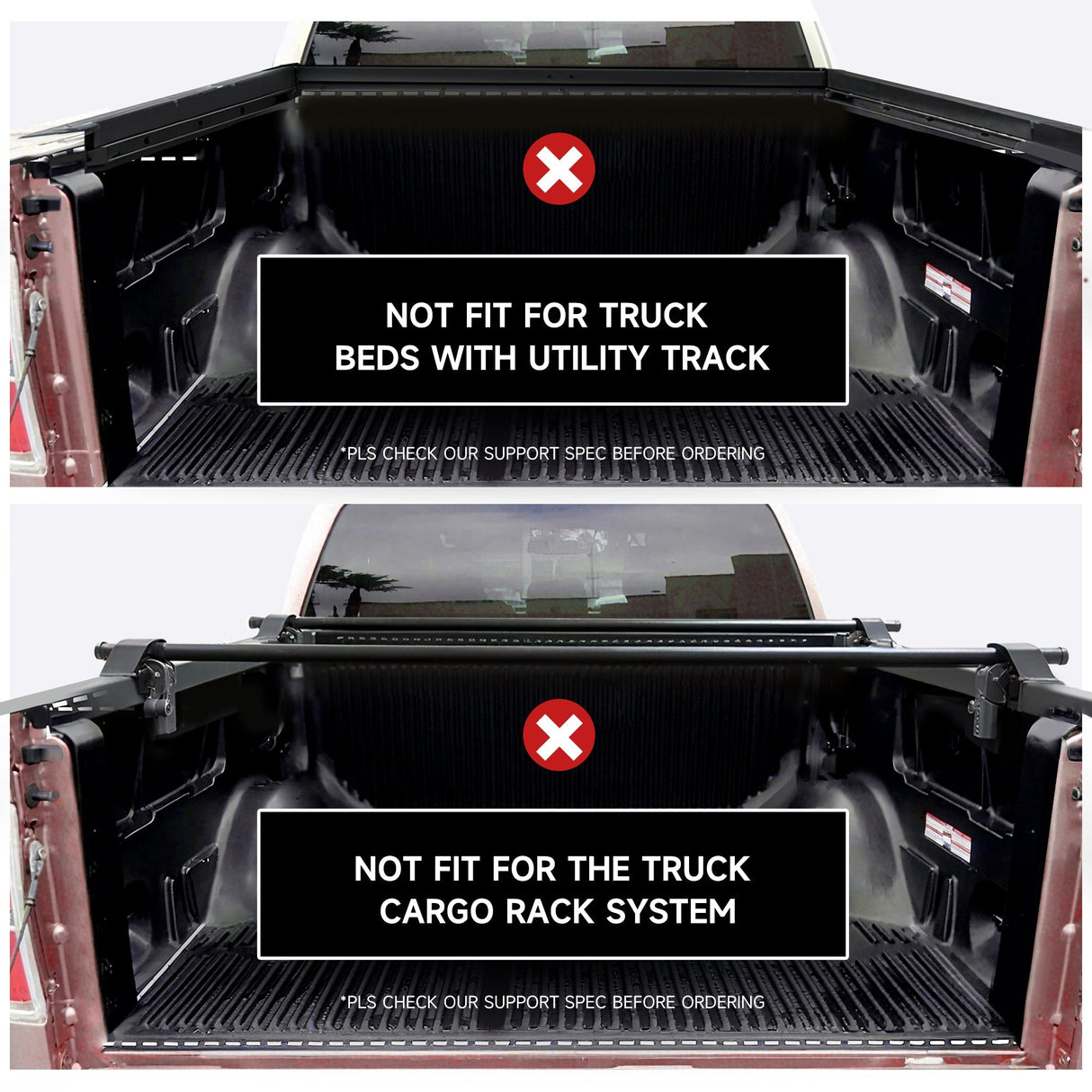 Trucktok 1999-2025 Ford F250 F350 Super Duty 6.8FT Hard Tri-Fold Tonneau Cover Truck Bed Pickup TruckTok