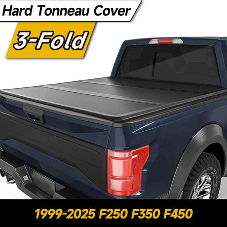 Trucktok 1999-2025 Ford F250 F350 Super Duty 8.2FT Hard Tri-Fold Tonneau Cover Truck Bed Pickup TruckTok