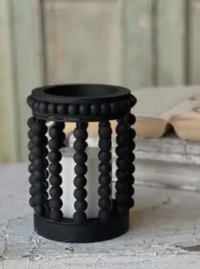 Black Beaded Lantern KB Decor & More