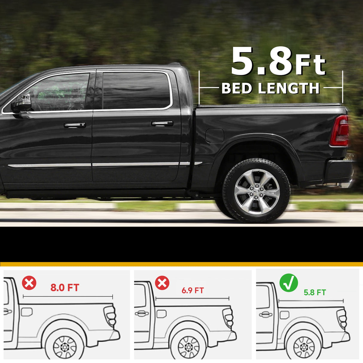 Trucktok 2014-2018 Chevy Silverado Sierra 5.8FT 3-Fold Hard Bed Tonneau Cover TruckTok