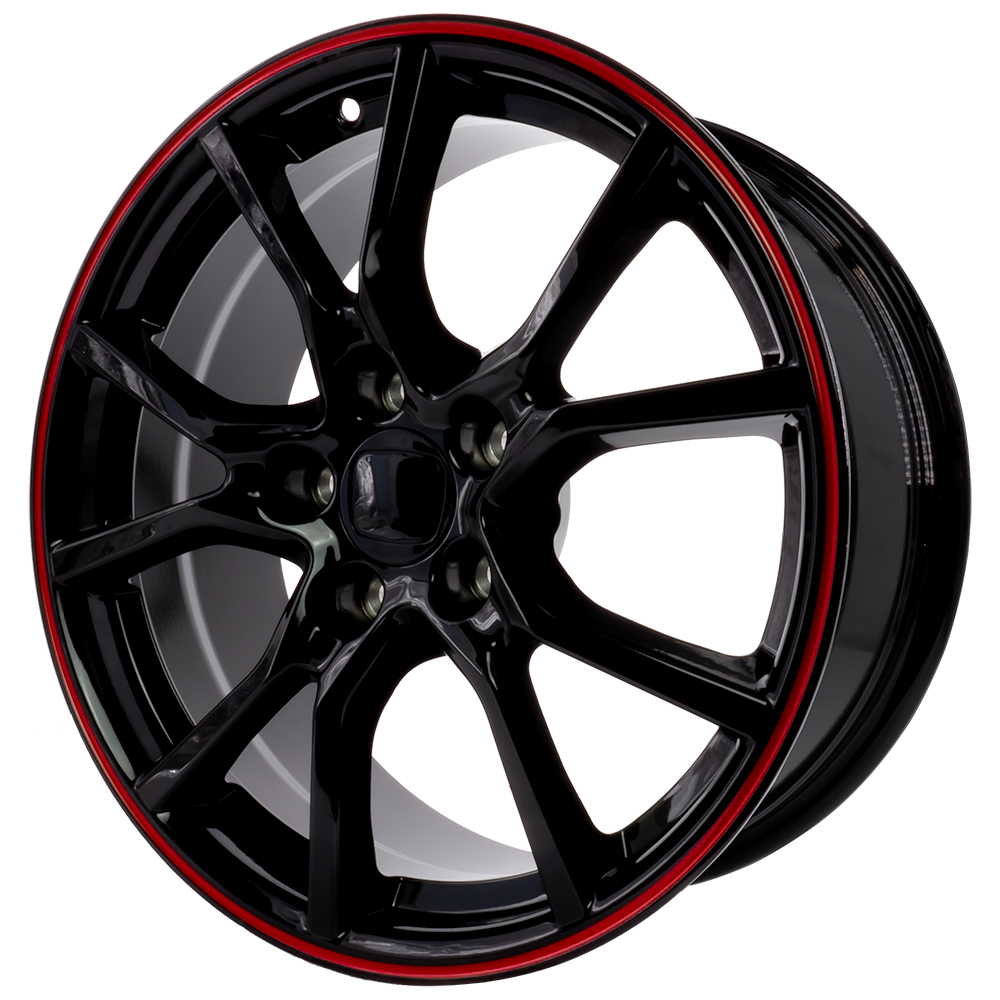 Honda Civic Wheel Rims 17x7.5 5x114.3 Type R Style  Red Lip Set of 4