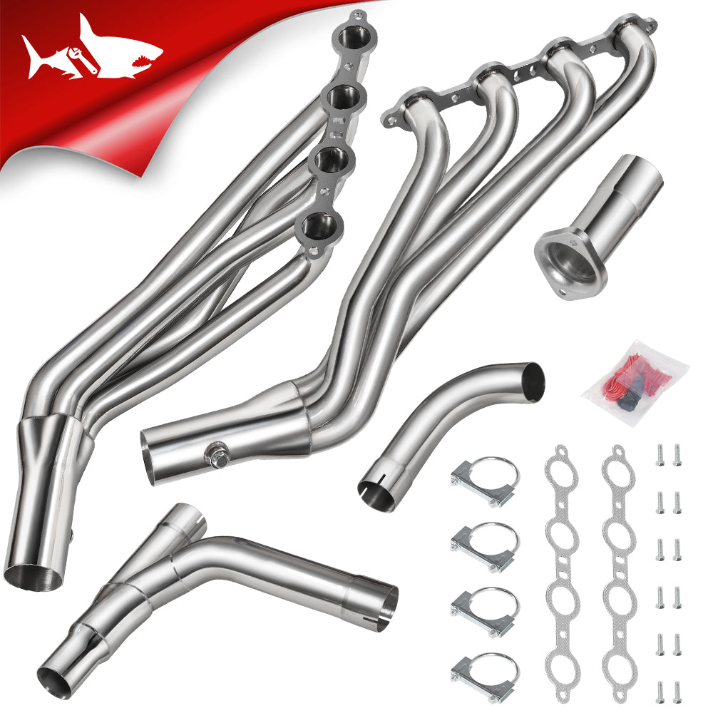 Long Tube Headers & Y-Pipe for 1999-2006 Chevy / GMC Silverado / Avalanche / Sierra 1500 4.8L / 5.3L / 6.0L Vortec with Optional Cold Air Intake Flashark
