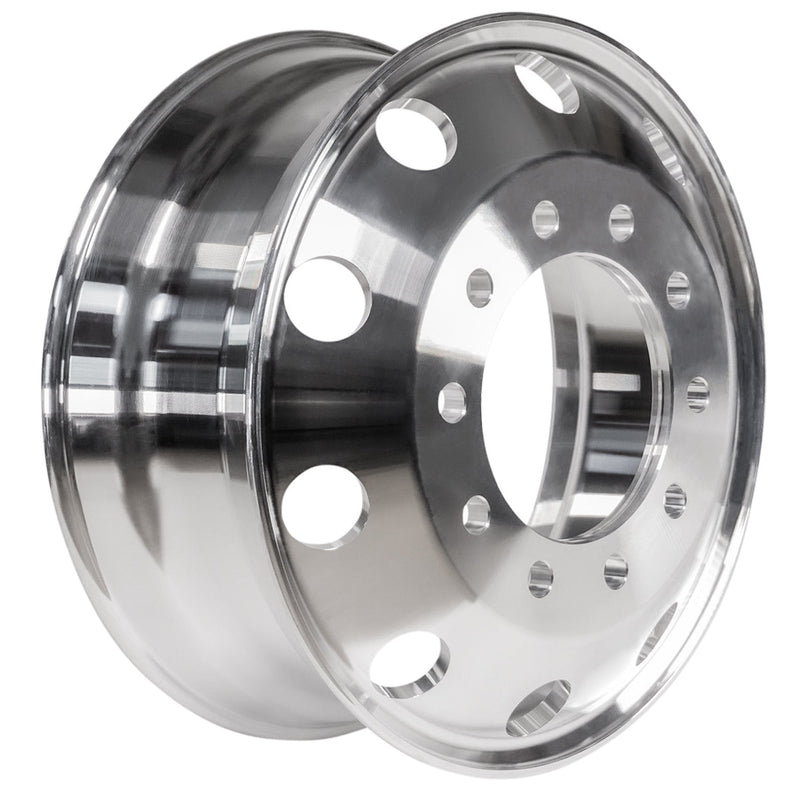 22.5x8.25 Truck Wheels 8pcs Forged Aluminum Rims $238 each BULK PRICE Machined Bright Hub-Piloted