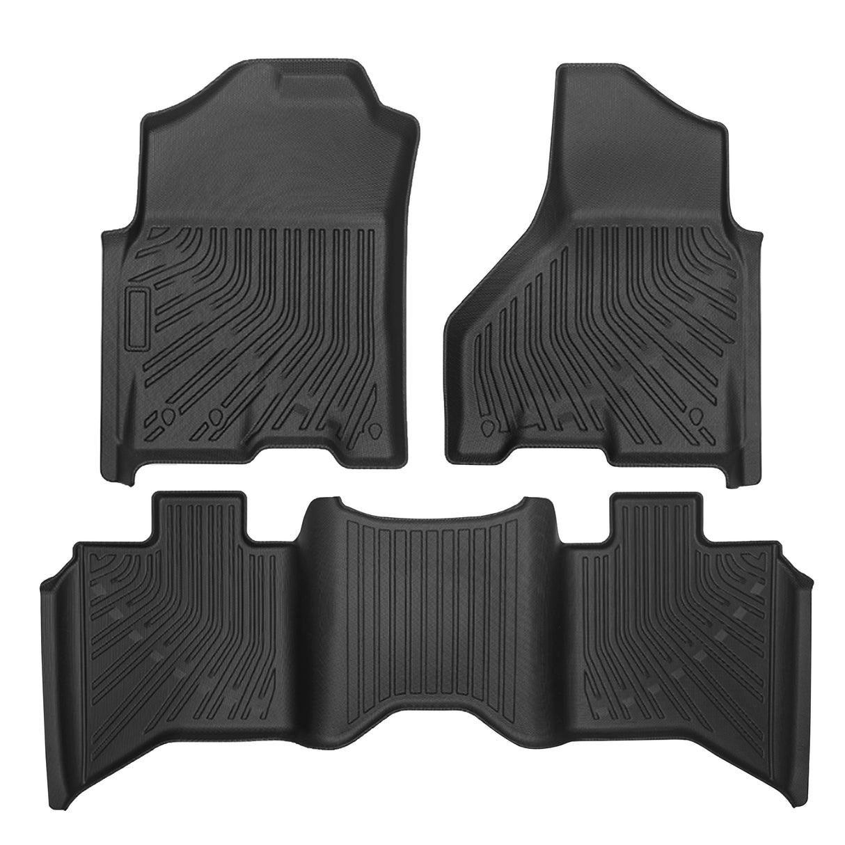 Trucktok Dodge Ram 2013-2018 1500 2500 3500 & 2019-2024 1500 Classic Crew Cab All-Weather TPE Floor Mats TruckTok