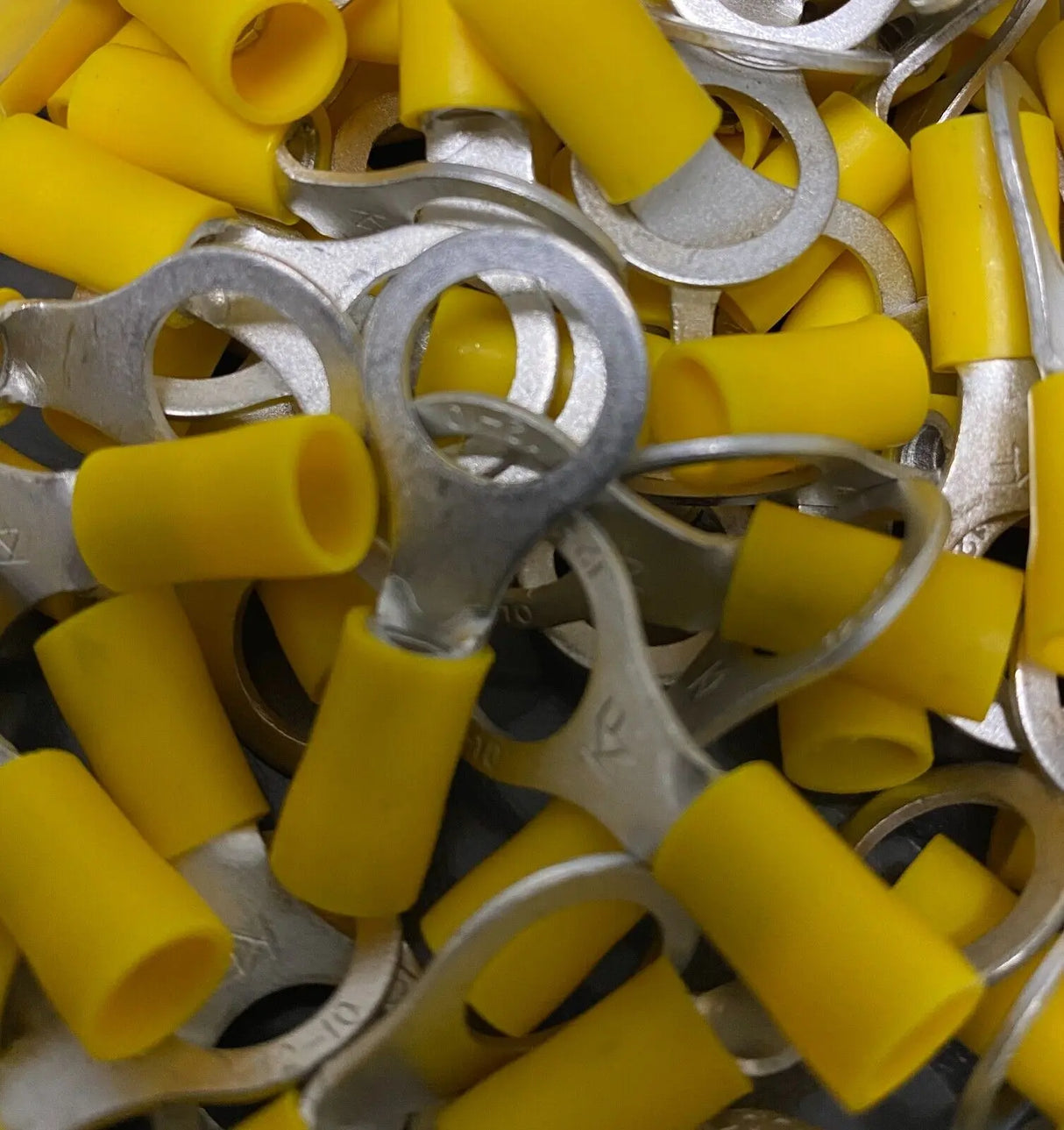 12-10 VINYL RING TERMINAL ELECTRICAL CONNECTOR YELLOW YOU CHOOSE SIZE ACDCWIREANDSUPPLY