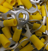 12-10 VINYL RING TERMINAL ELECTRICAL CONNECTOR YELLOW YOU CHOOSE SIZE ACDCWIREANDSUPPLY