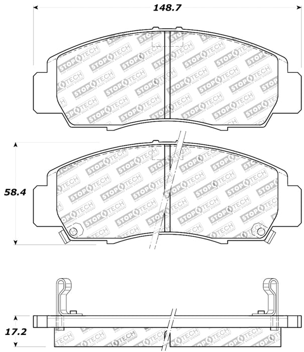 Plaquettes de frein avant StopTech Performance 04-09 Acura TSX / 09 Accord V6 Coupé UNIQUEMENT