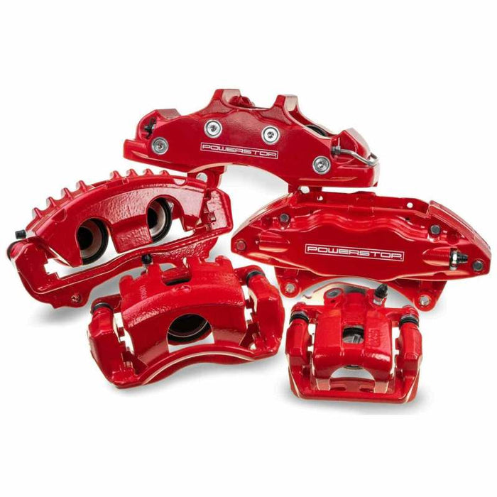 Étriers arrière rouges Power Stop 98-01 Audi A4 avec supports - Paire