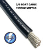 2/0 AWG Gauge Tinned Marine Battery Cable Flexible SAE SGT BOAT CABLE 25' BLACK AC DC WIRE AND SUPPLY