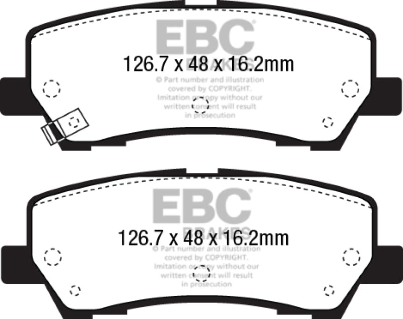 Plaquettes de frein arrière EBC 15+ Ford Mustang 2.3 Turbo Performance Pkg Yellowstuff