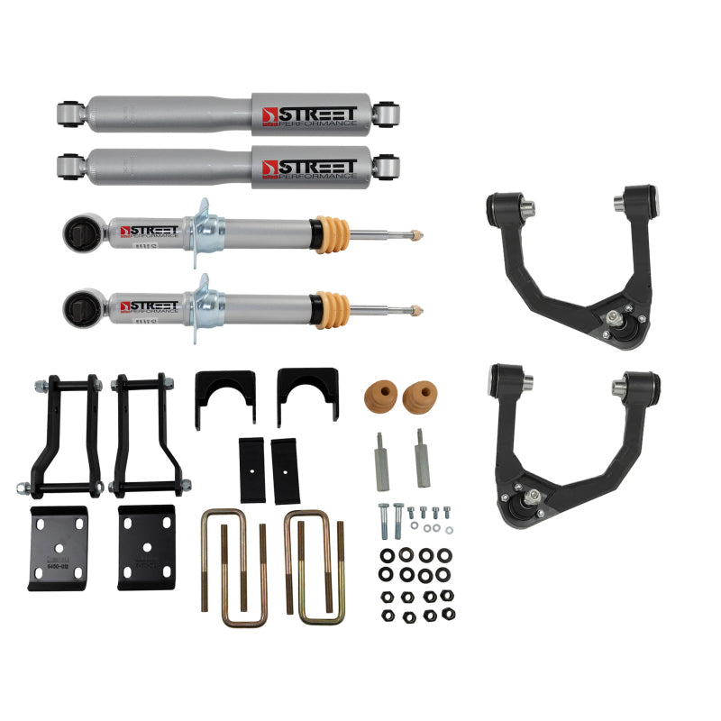 Kit complet avant et arrière Belltech 19-21 Ford Ranger 4WD (toutes les cabines) avec amortisseurs Street Performance
