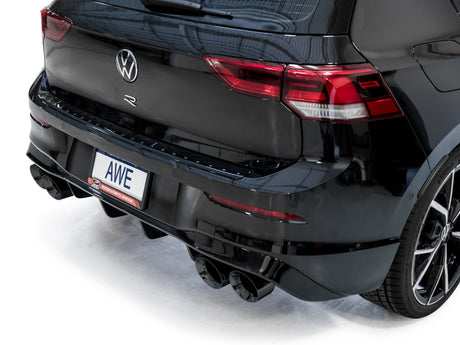 Échappement quadruple AWE MK8 pour Volkswagen Golf R 3 pouces Track Edition - Embouts noirs diamantés