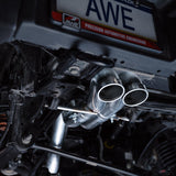AWE Tuning SwitchPath Cat Back Exhaust with Dual BashGuards, 3-Inch Mandrel-Bent Stainless Steel and No Tips | 2022+ Ford Bronco Raptor
