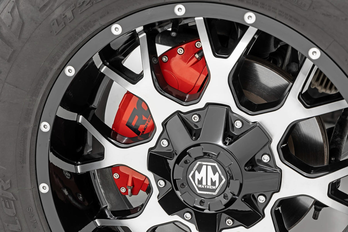 Rough Country Rear Brake Caliper Covers Red Chevy GMC 1500