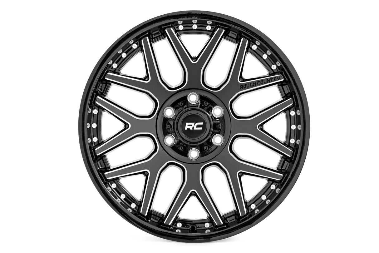 Rough Country 95 Series Wheel 20x10 Gloss Black 5x5.0 Bolt Pattern