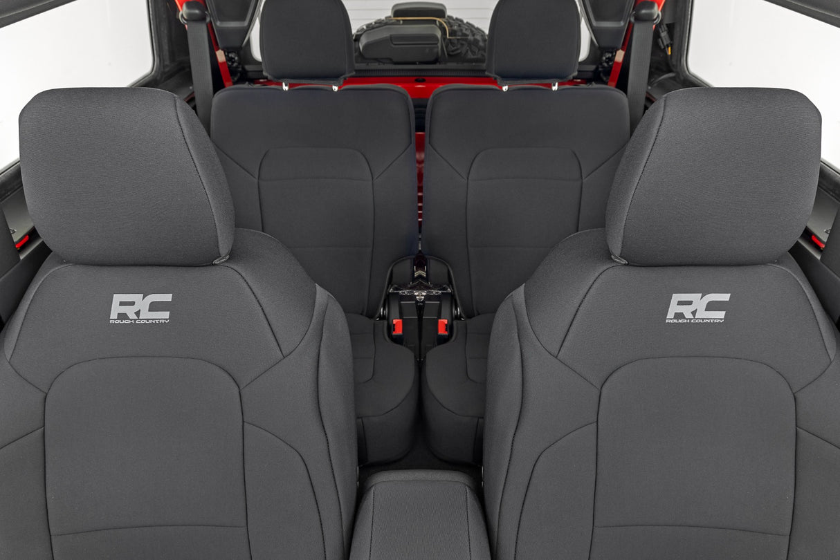 Rough Country Neoprene Seat Covers Front & Rear 2-Door Ford Bronco 4WD 2021-2026 91050
