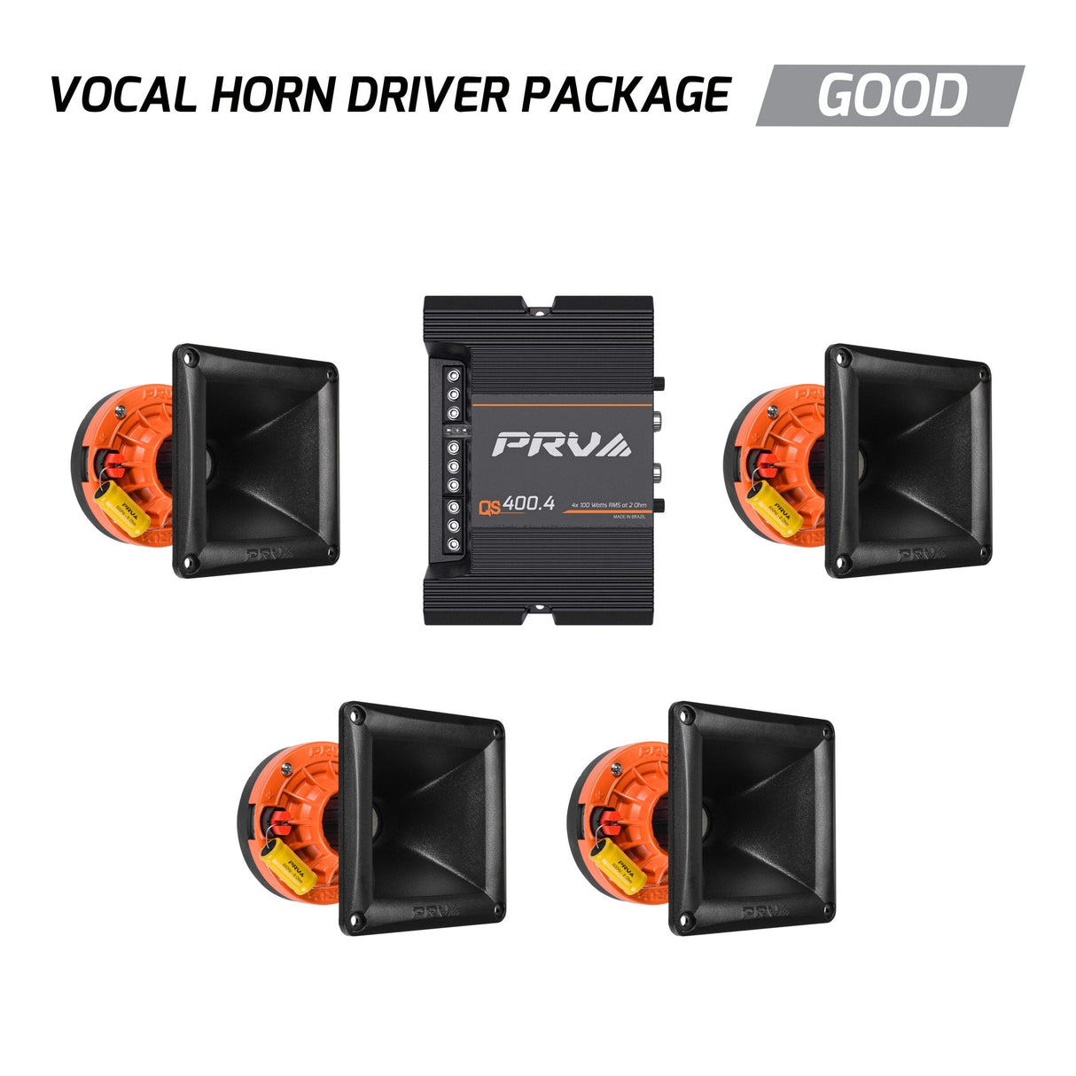 1” Midrange Horn Drivers + Amplifier Bundle PRV Audio