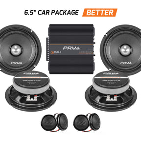 6.5” PRO Audio Bullet Speakers & Tweeters + Amplifier Bundle PRV Audio