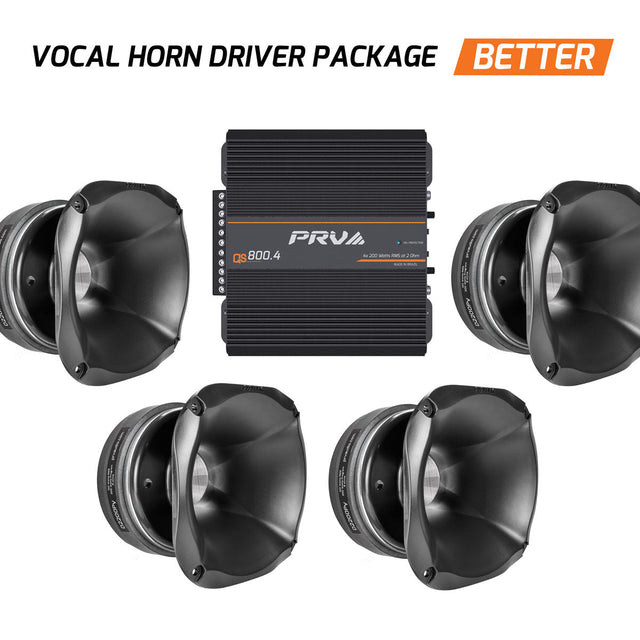2” Midrange Slim Horn Drivers + Amplifier Bundle PRV Audio