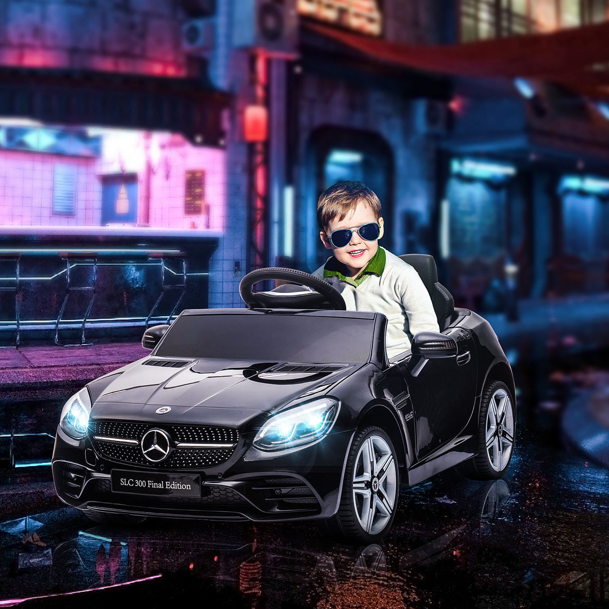 Electric Ride-On Car for Kids with Remote Control, Dual Motors, Music and Lights