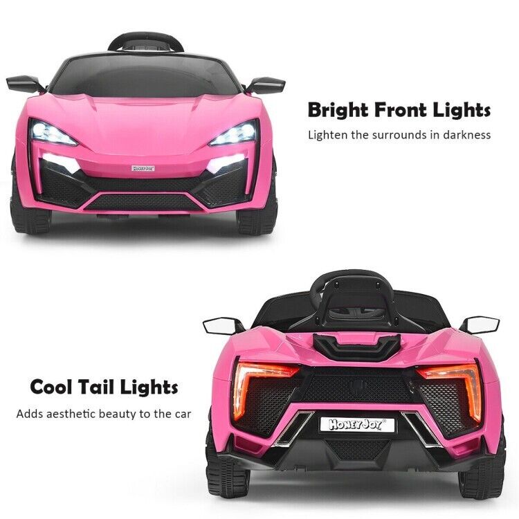 2-Door 12V RC Electric Ride-On Car for Kids with Music and Lights
