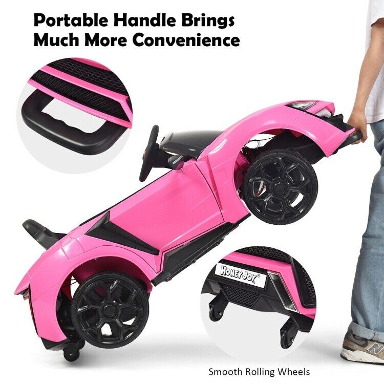 2-Door 12V RC Electric Ride-On Car for Kids with Music and Lights