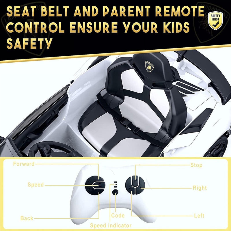 2-in-1 Electric Ride On Sports Car Toy with Remote Control, 12V Battery, 2 Speeds, and LED Lights