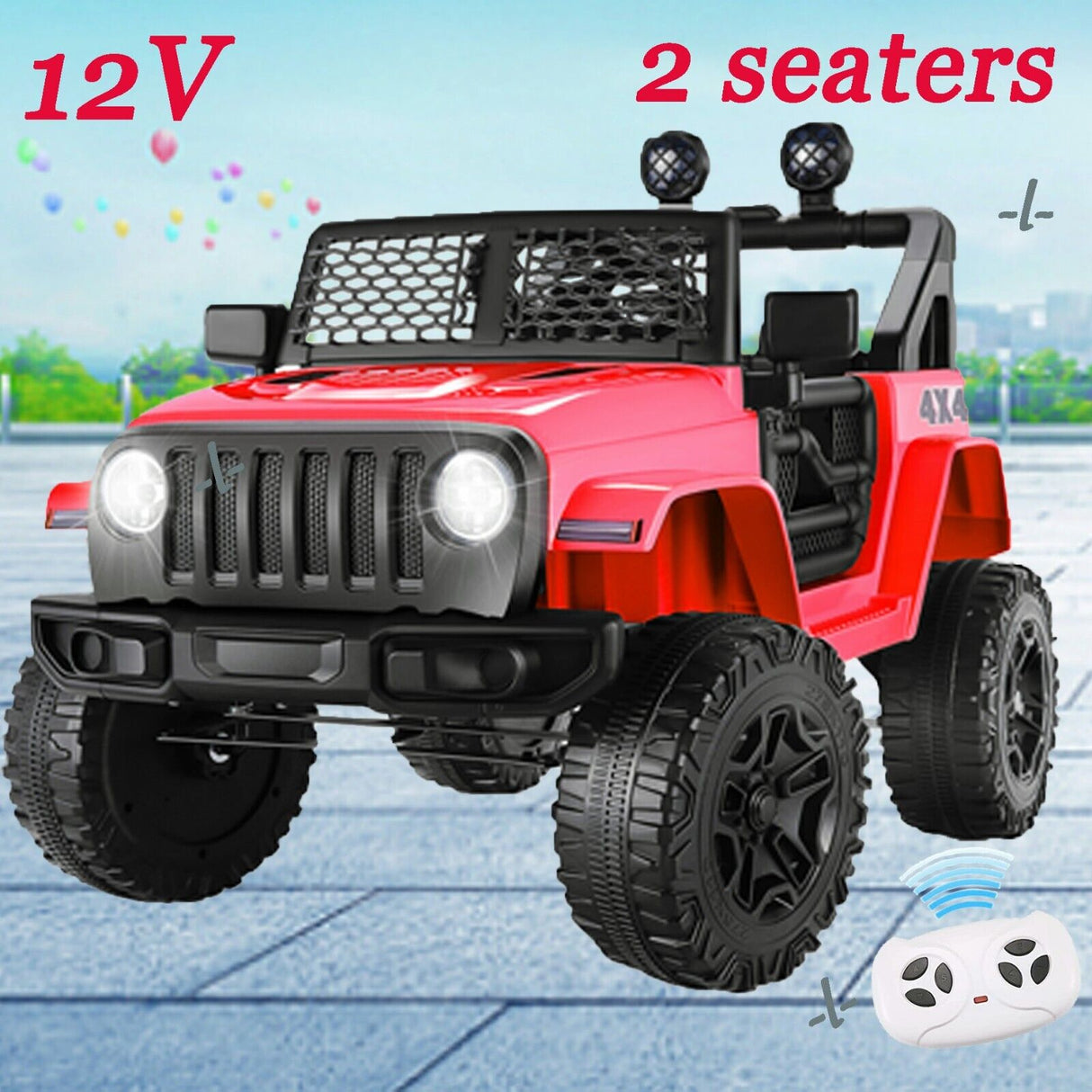 2-Seater Ride-On Truck for Kids with Remote Control, MP3 Player, and LED Lights - 12V 7AH Battery Powered Toy Car