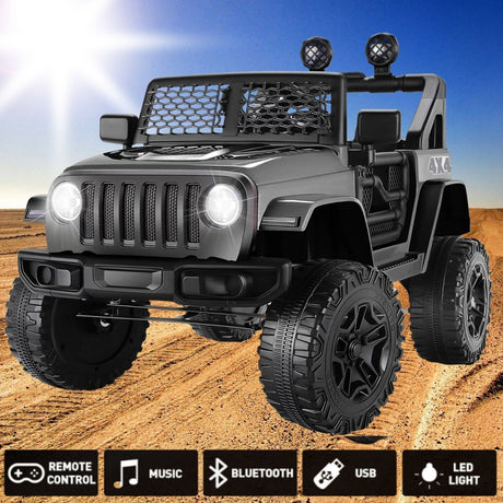 2-Seater 12V Electric Ride-On Truck with Bluetooth, LED Music, and Remote Control for Kids