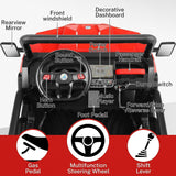 2 Seater 4WD Ride On Car with Dump Bed, Remote Control, and Music - 300W Motors, 24V
