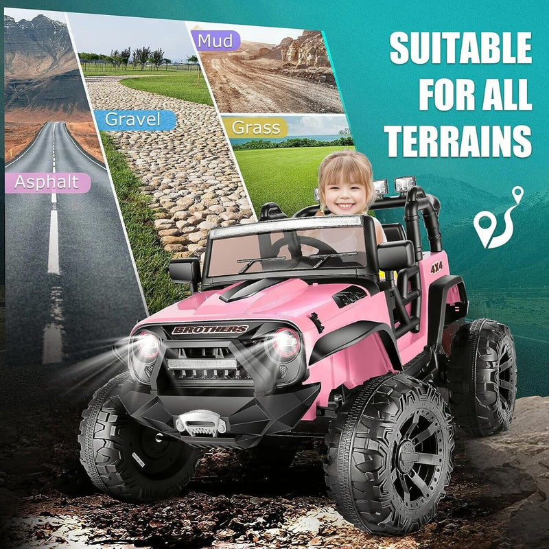 Electric 2-Seater Ride On Car for Kids with Remote Control - Pink, 24V, 2x200W