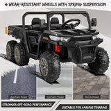 2 Seater 24V Electric Ride-On Car with 4WD, Tractor Trailer, and Dump Feature