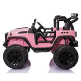 2-Seater 24V Electric Ride-On Toy Truck with Bluetooth for Kids - Pink