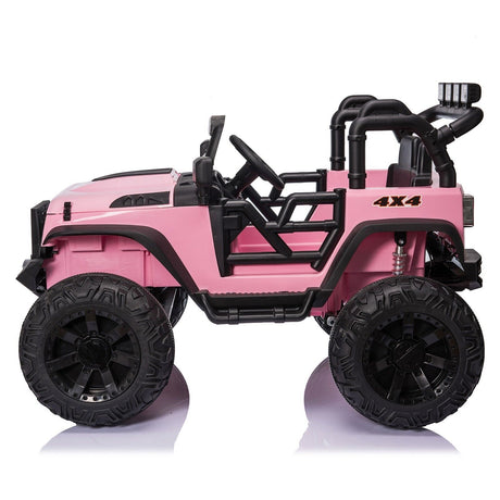 2-Seater 24V Electric Ride-On Toy Truck with Bluetooth for Kids - Pink