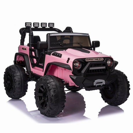 400W 2-Seater Electric Ride-On Truck with LED Lights and MP3 Player for Kids - 24V/12V Jeep Car