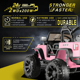 2-Seater 24V Electric Ride-On Truck for Kids with Bluetooth and Remote Control
