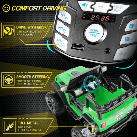 2-Seater 24V Electric Ride-On Truck for Kids with Parental Remote Control - US Version