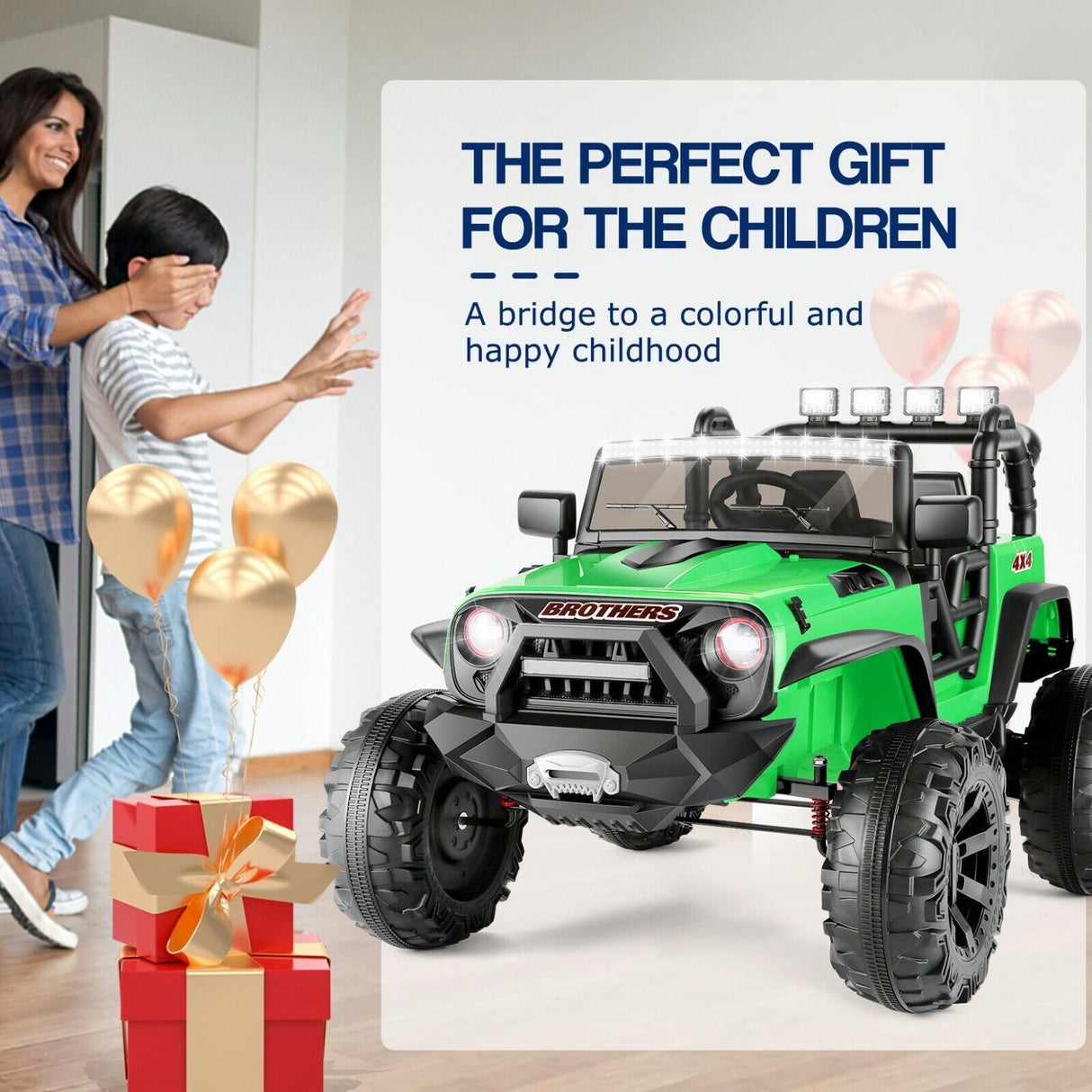 2-Seater 24V Electric Ride-On Truck for Kids with Parental Remote Control - US Version