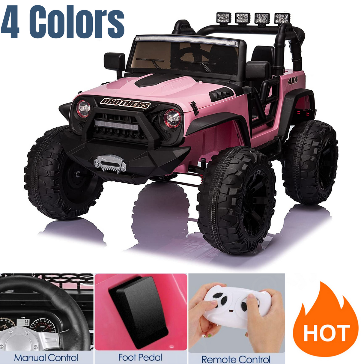 2-Seater 24V Electric Ride-On Truck for Kids with Parental Remote Control - Made in USA