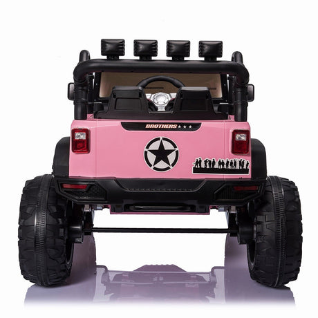 24V Kids Electric Jeep with Parent Remote Control, LED Lights, Music, and USB Port